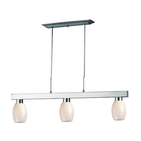 Z-Lite Cobalt 3 Light Billiard Light, Brushed Nickel & White 152BN-131WHITE